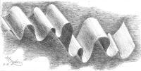 Black And White - Ribbon - Ball-Point Pen On Printing Pap